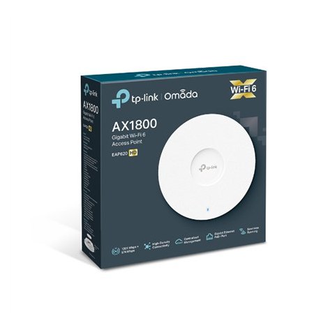 TP-LINK | EAP620 HD | AX1800 Wireless Dual Band Ceiling Mount Access Point | 802.11ax | 2.4GHz/5GHz | 1201+574 Mbit/s | 10/100/1 - 5